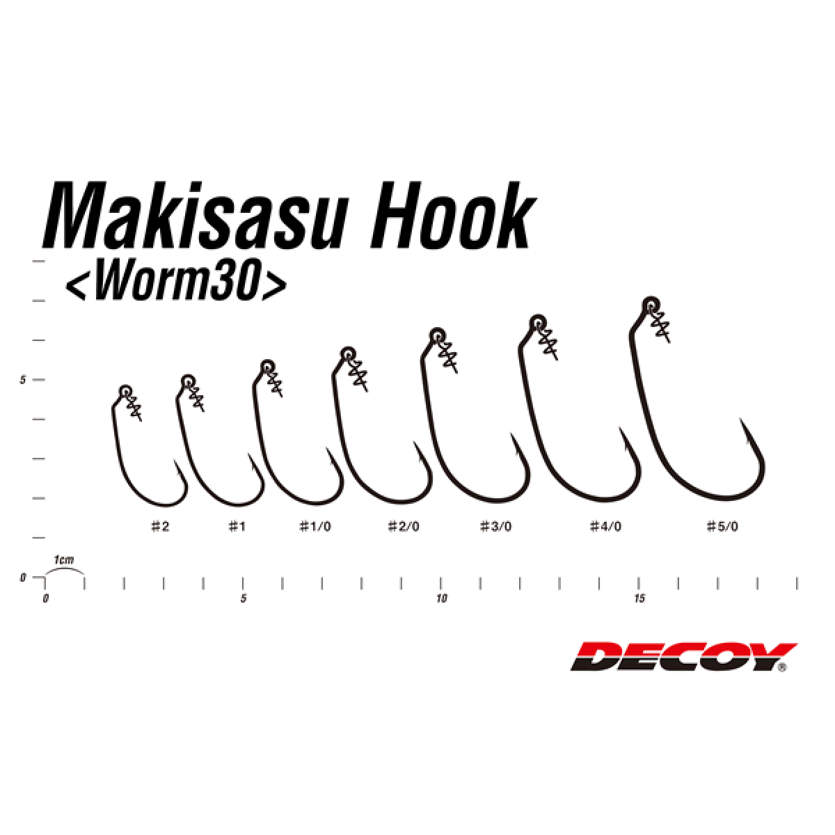 DECOY MAKISASU HOOK #1/0 Worm30 (4 pcs/pack) NS BLACK
