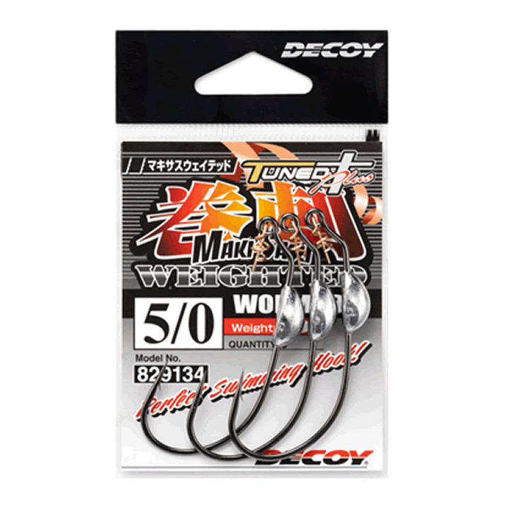 DECOY MAKISASU WEIGHTED #2/0 Worm130 (4 pcs/pack) NS BLACK