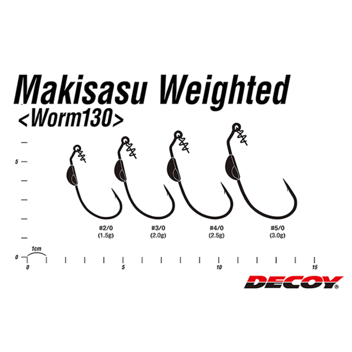 DECOY MAKISASU WEIGHTED #2/0 Worm130 (4 pcs/pack) NS BLACK