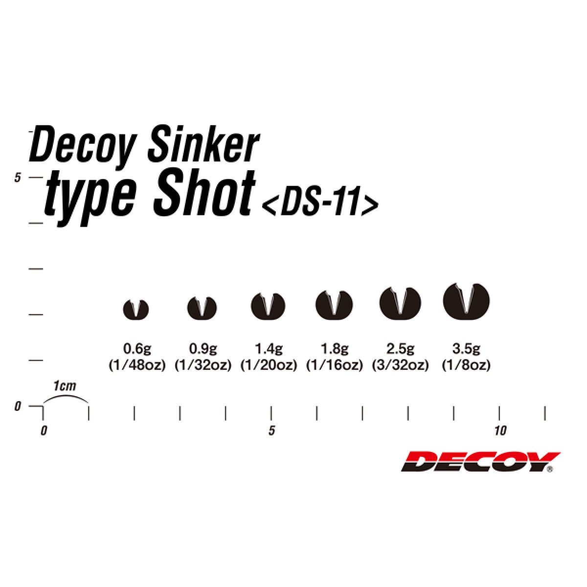 DECOY DECOY SINKER TYPE SHOT 1.4g DS-11 (8 pcs/pack) GUN BLACK