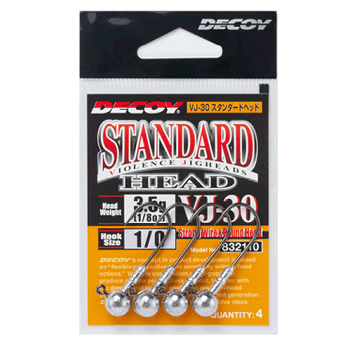 DECOY STANDARD HEAD #3/0 - 5g VJ-30 (3 pcs/pack) NS BLACK