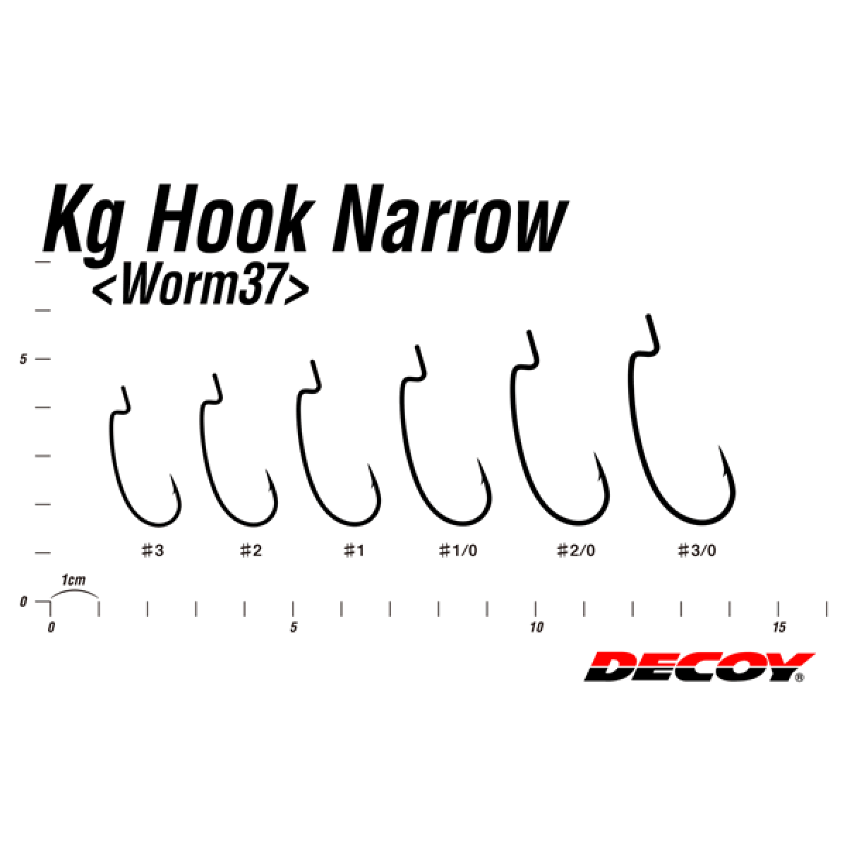 DECOY KG HOOK NARROW #3/0 WORM 37 NS BLACK