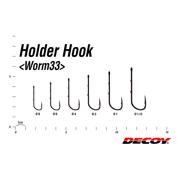 DECOY Worm 33 HOLDER HOOK #1/0 (9pcs/pack)